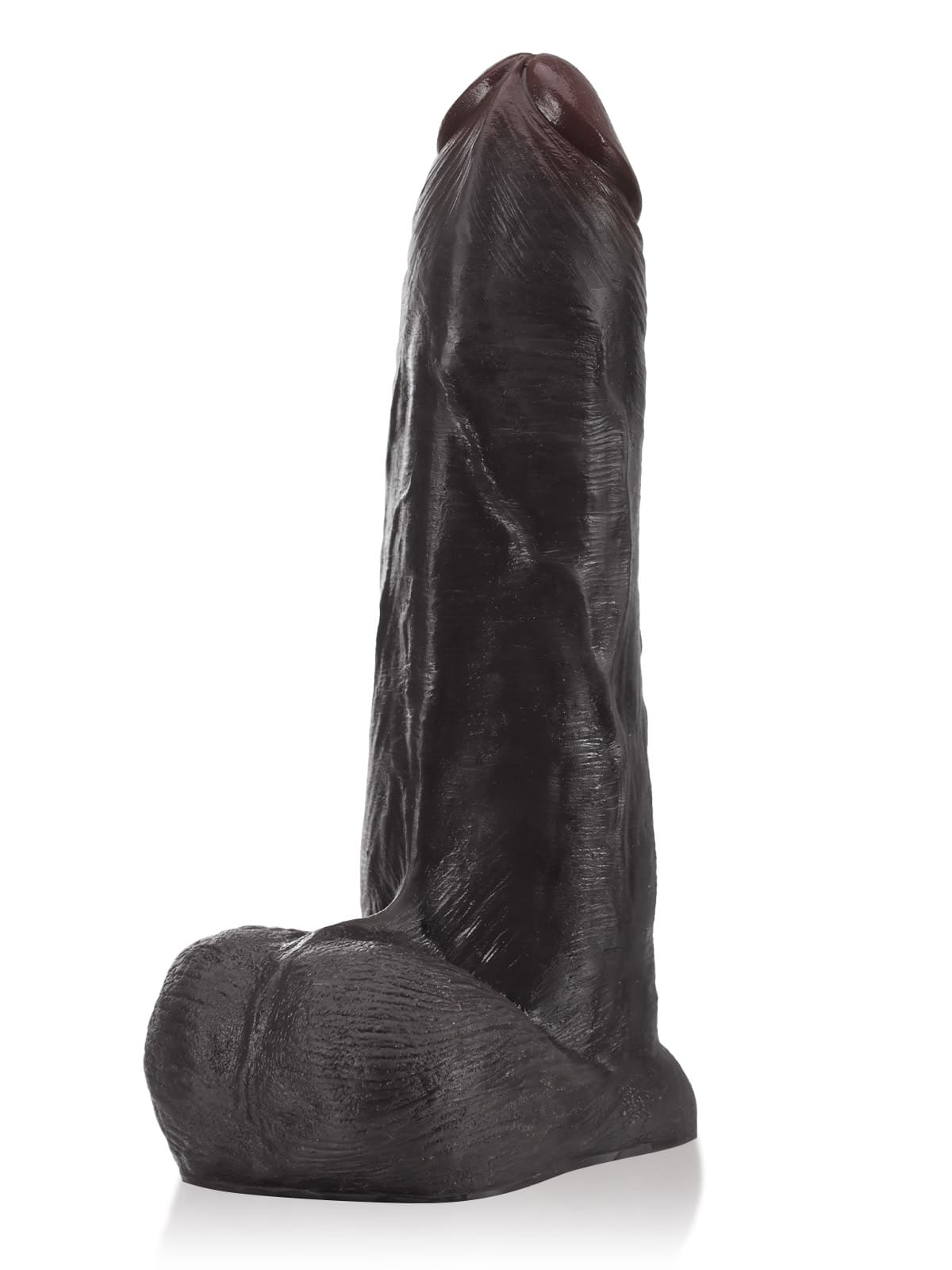 Hugedildo.com Phantom 9-inch Black Sliding Skin Vac-U-Lock Dildo With Moving Balls and Suction Cup