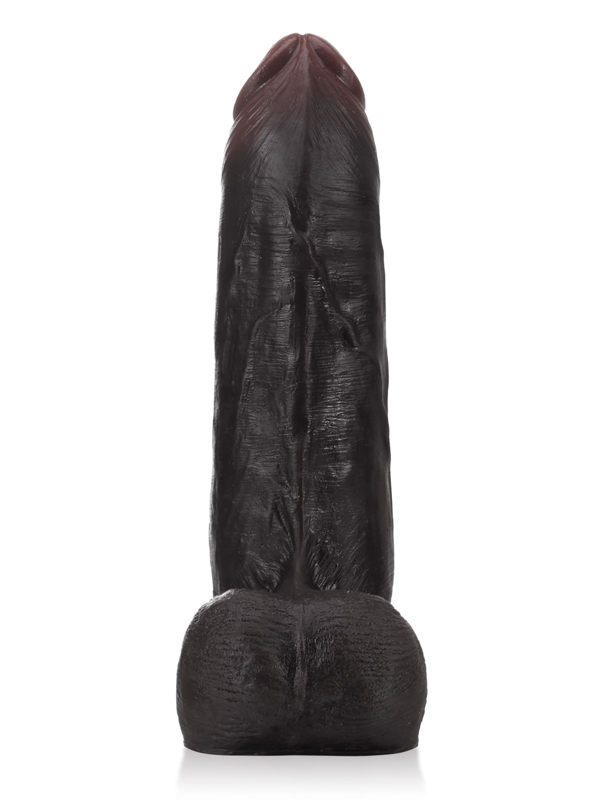 Hugedildo.com Phantom 9-inch Black Sliding Skin Vac-U-Lock Dildo With Moving Balls and Suction Cup
