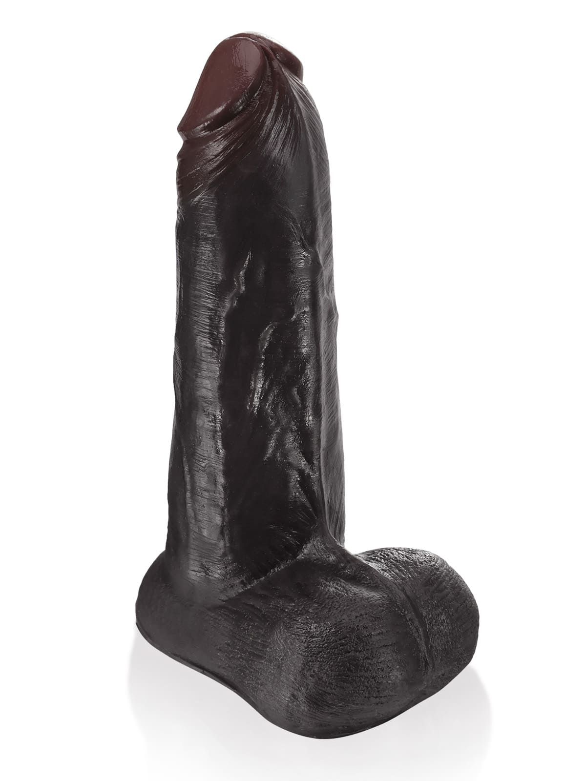 Hugedildo.com Phantom 9-inch Black Sliding Skin Vac-U-Lock Dildo With Moving Balls and Suction Cup