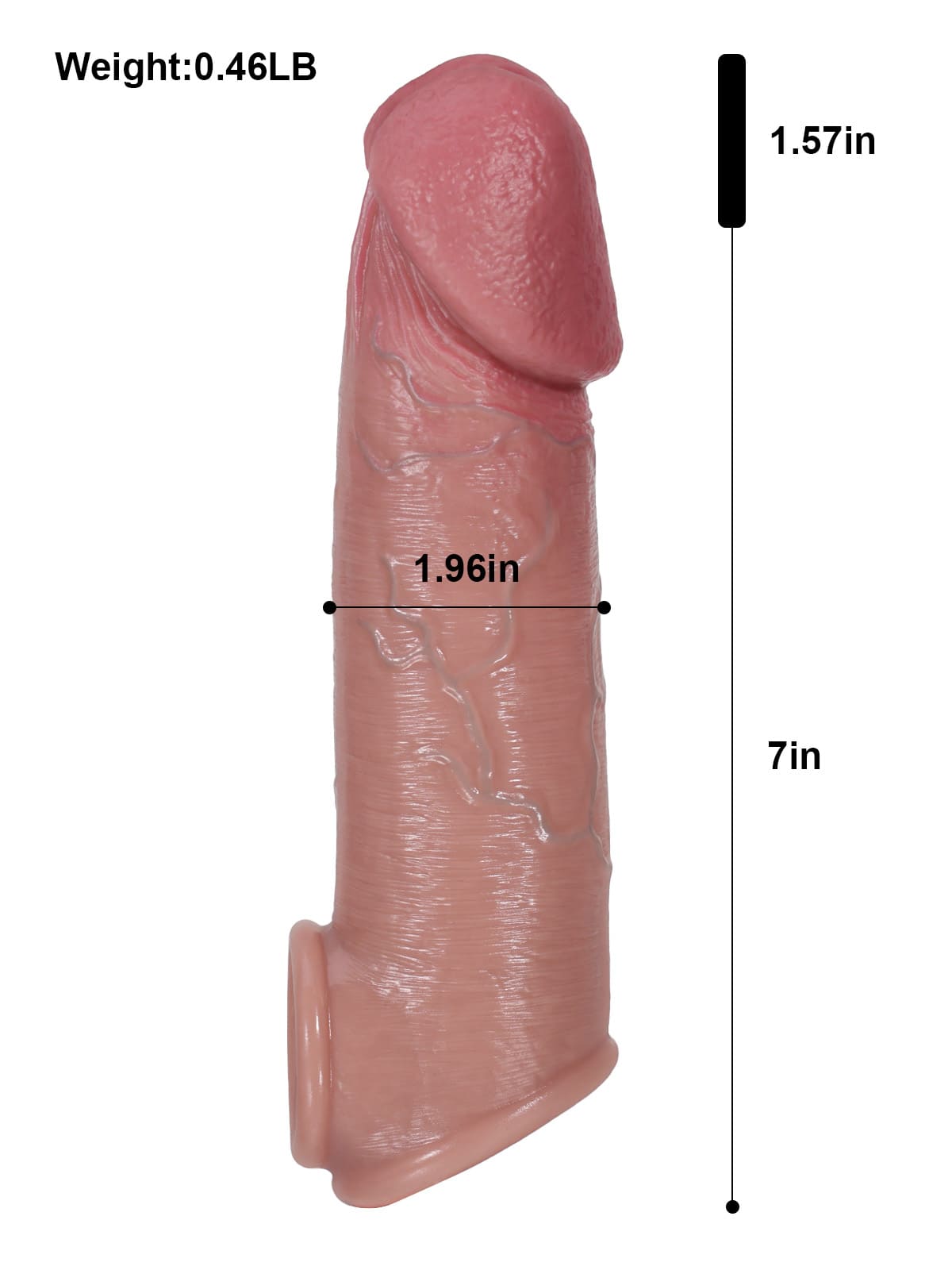 Hugedildo.com Anthony 9-inch Big Glans Realistic Huge Penis Extension Sleeve