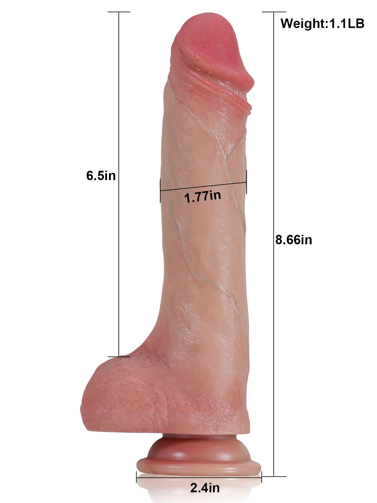 Hugedildo.com Benjamin 9-inch Flesh Soft Sliding Skin Thrusting Dildo