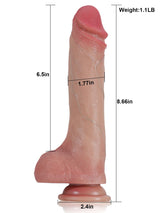 Hugedildo.com Benjamin 9-inch Flesh Soft Sliding Skin Thrusting Dildo