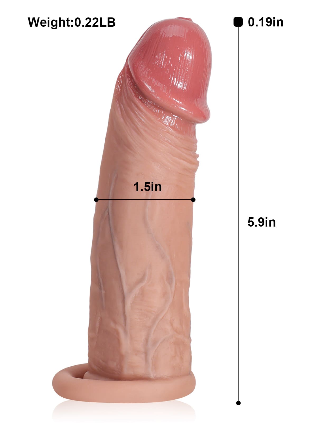 Hugedildo.com Bilford 6-inch Brown Realistic Open Ended Penis Sleeves