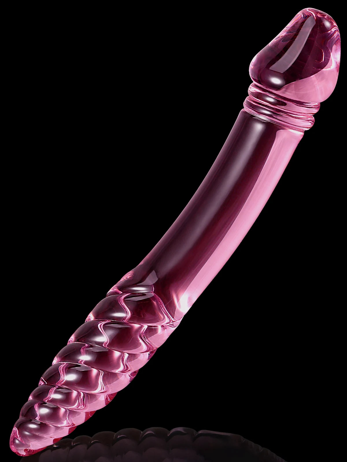 Cole: 9′′ x 1.6′′ Double Head Threaded Glass Dildo