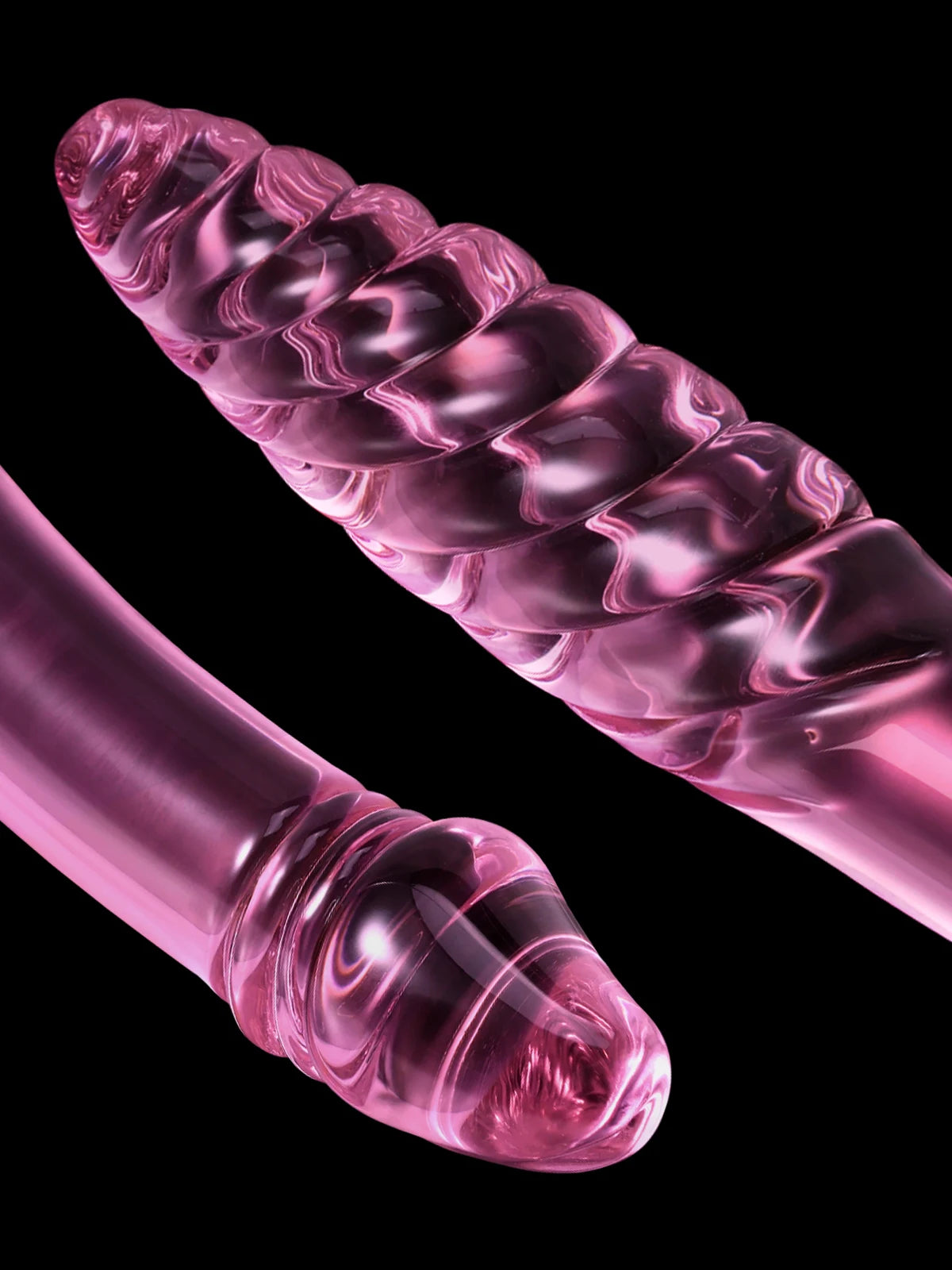 Cole: 9′′ x 1.6′′ Double Head Threaded Glass Dildo