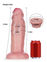 Hugedildo.com Duke 13-inch Thick Anal Dildo with Uncut Foreskin Design