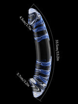 Evan: 11.2′′ x 2.2′′ Large Double-Ended Glass Dildo with Dual Glans Heads