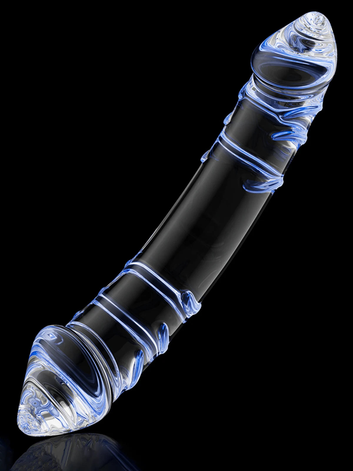 Evan: 11.2′′ x 2.2′′ Large Double-Ended Glass Dildo with Dual Glans Heads