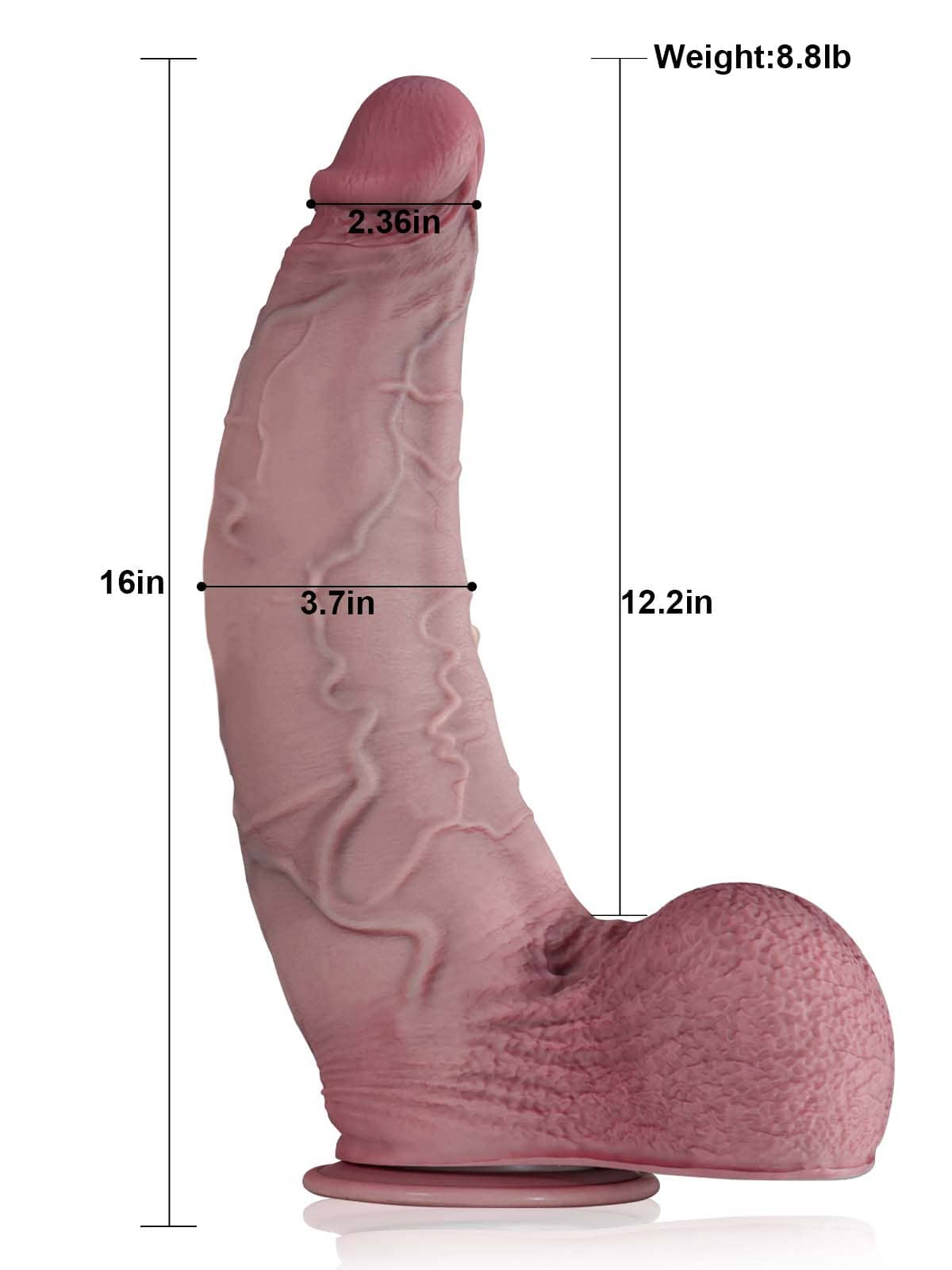 Hugedildo.com Galaxy 16-inch The World Huge Curved Anal Suction Cup Dildo