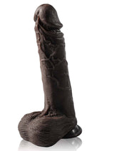 Hugedildo.com Grey 10-inch Black 7 Modes Thrusting and 3 Modes Vibrating Dildo