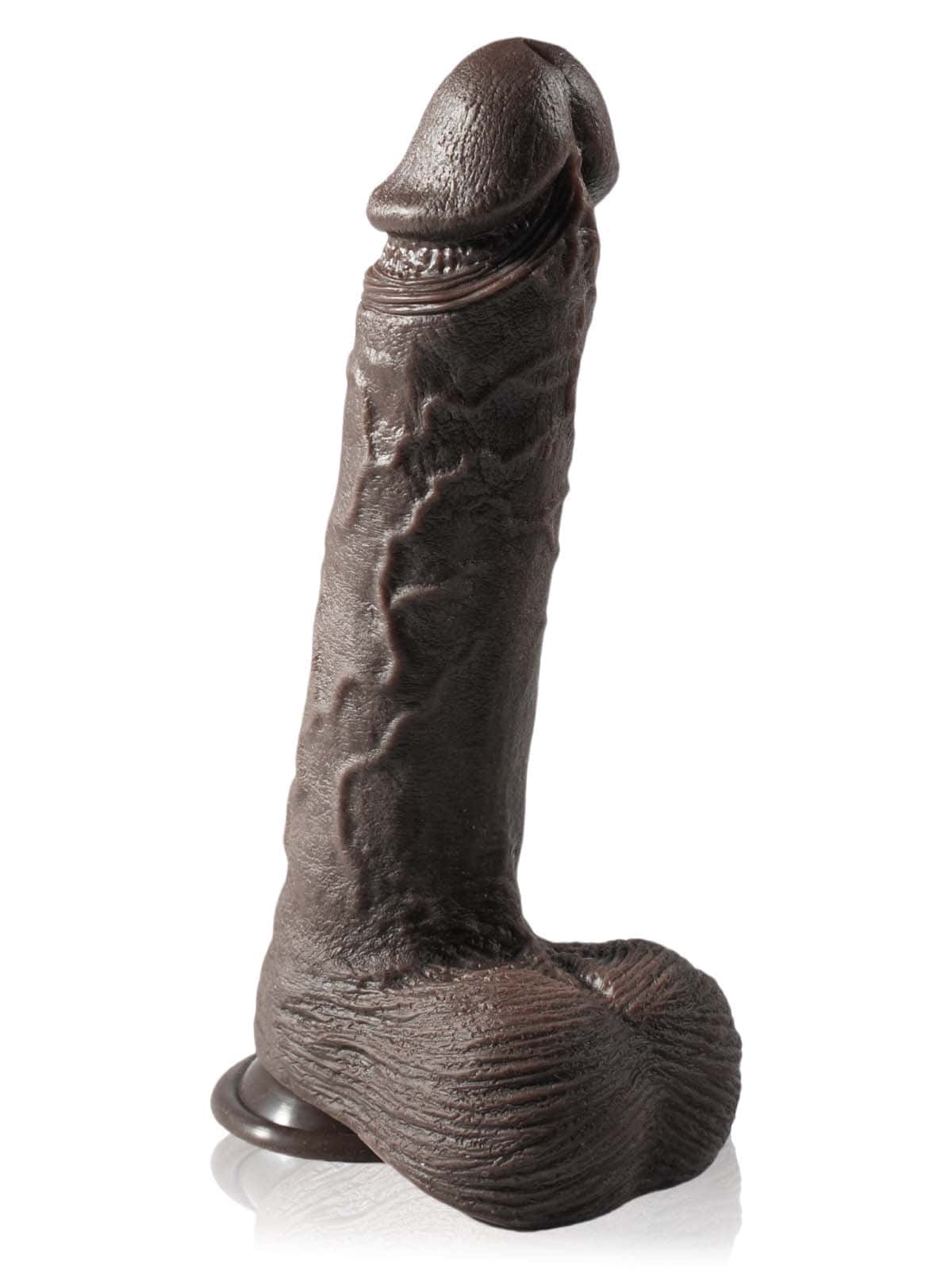 Hugedildo.com Grey 10-inch Black 7 Modes Thrusting and 3 Modes Vibrating Dildo