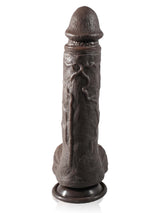 Hugedildo.com Grey 10-inch Black 7 Modes Thrusting and 3 Modes Vibrating Dildo