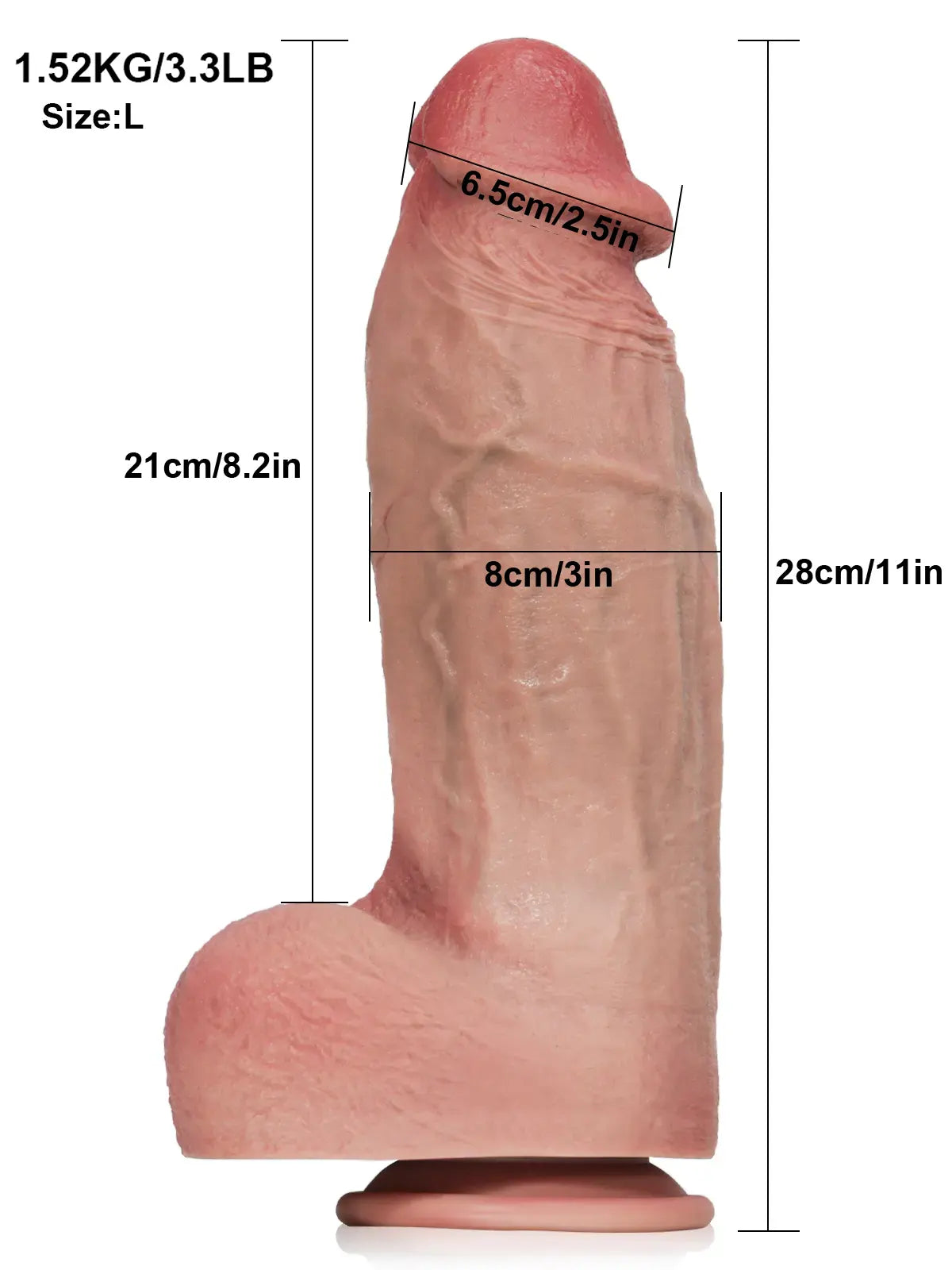Thor: 11" x 3" - Mega Chubby Black Large Ribbed Dildo