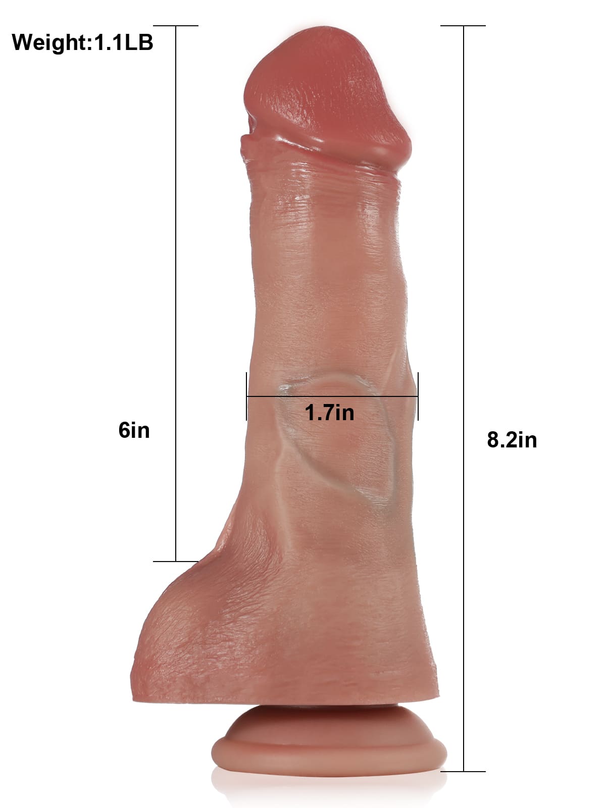 Hugedildo.com Joseph 8-inch Thrusting Pulsating Vibrating Heating Dildo