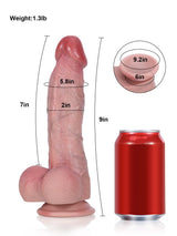 Hugedildo.com Jason 9-inch Flexible Suction Dildo with Red Glans and Veins
