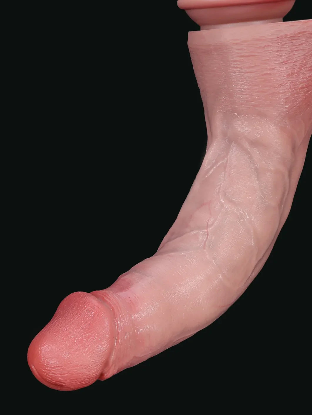Hugedildo.com Jeff 12-inch Flesh Huge Anal Dildo With Metal Keel Bendable