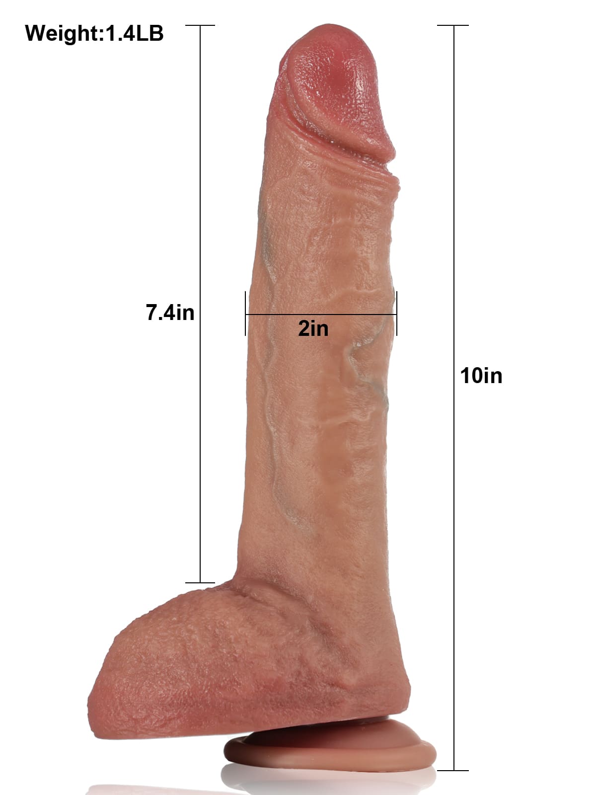 Hugedildo.com Matthew 10-inch Fast Thrusting Pulsating Vibrating Heating Dildo