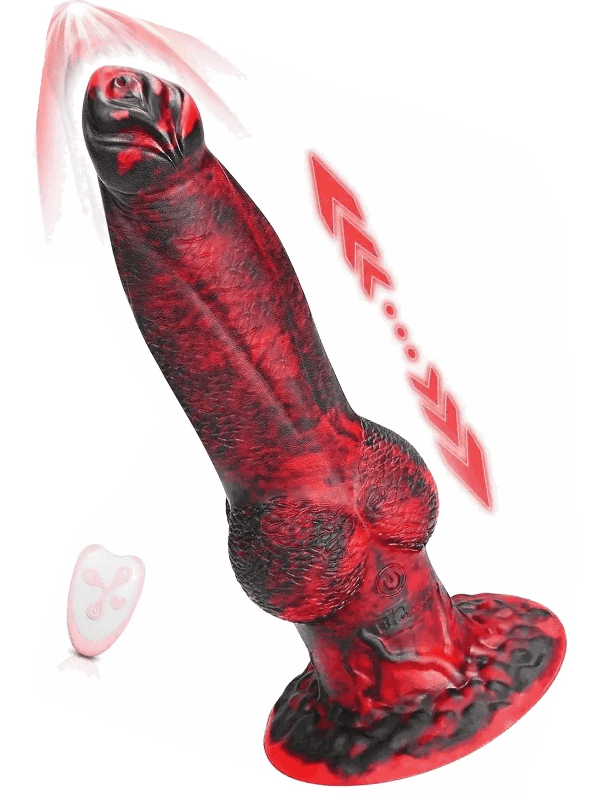 Kael: 8.7″ x 2.6″ Platinum Silicone Thrusting Dog Dildo