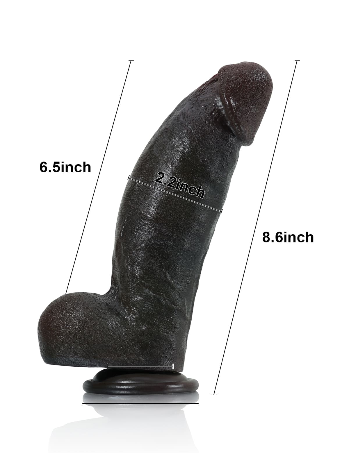 Hugedildo.com Kimi 9-inch Realistic Soft Black Like Thick Short Fat Dildo