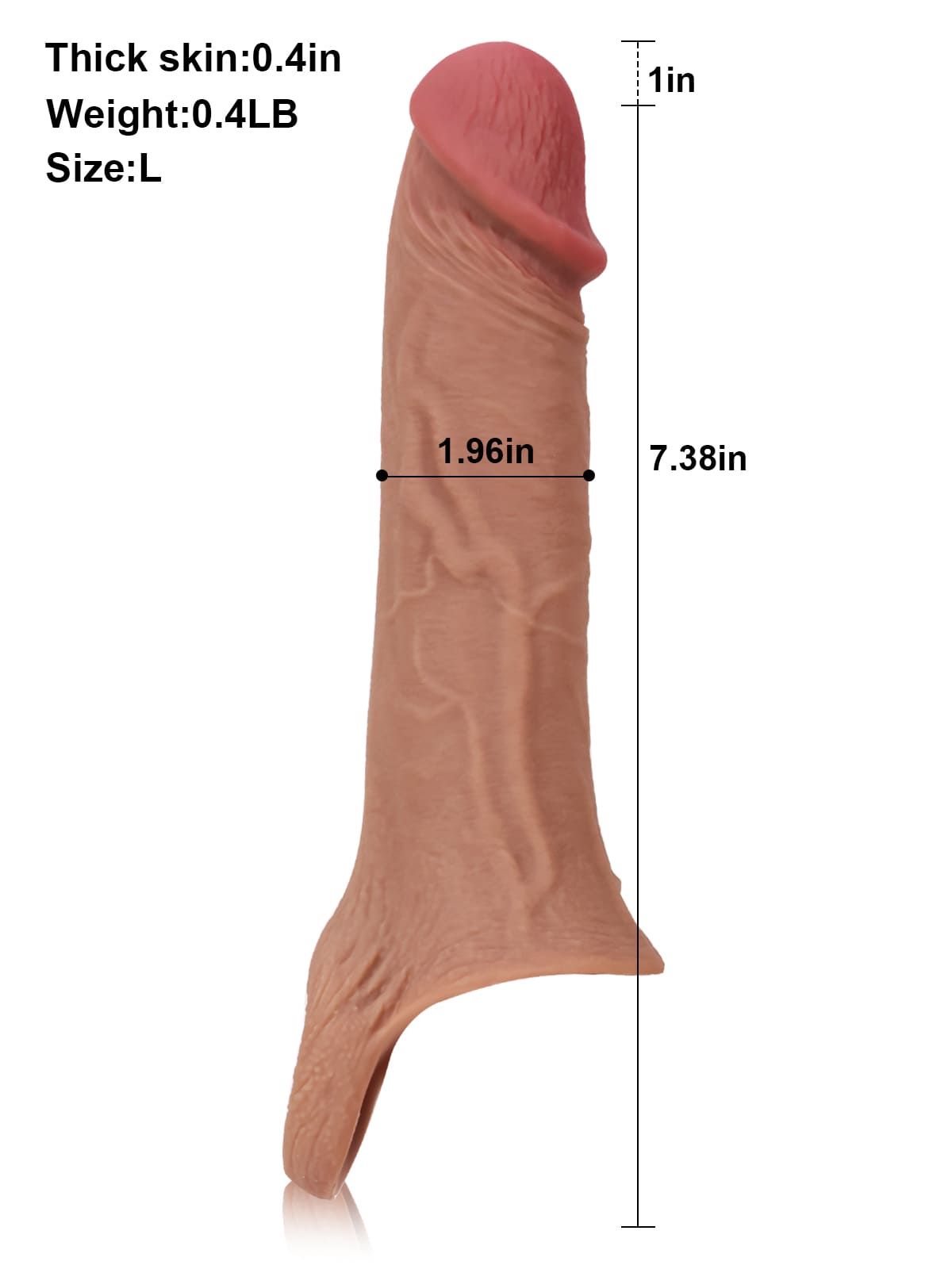 Hugedildo.com Jim 8-inch Perfect Length Girth M L Size Penis Sleeve With Ejaculatory Hole