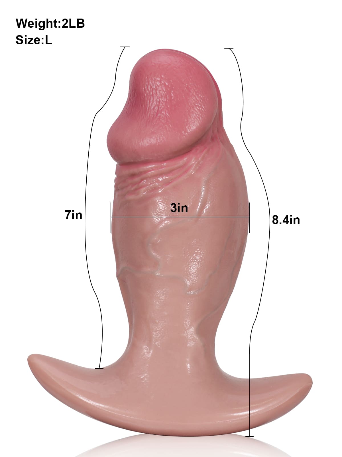 Hugedildo.com Adam 7-inch Realistic Dildo with Butt Plug Design for Versatile Play