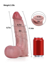 Hugedildo.com Lee 11-inch Extra Thick Dildo with Triple Raised Veins