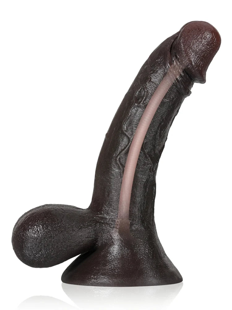 Hugedildo.com Rob 10-inch Realistic Soft Dildo With Swinging Balls and Metal Keel Bendable