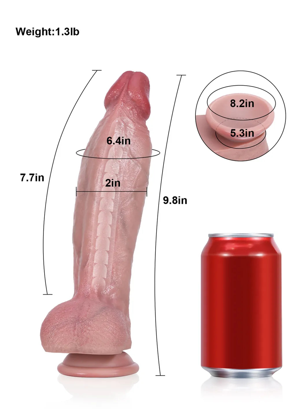 Hugedildo.com Liam 10-inch Long Keel Dildo with Tapered Head and Suction