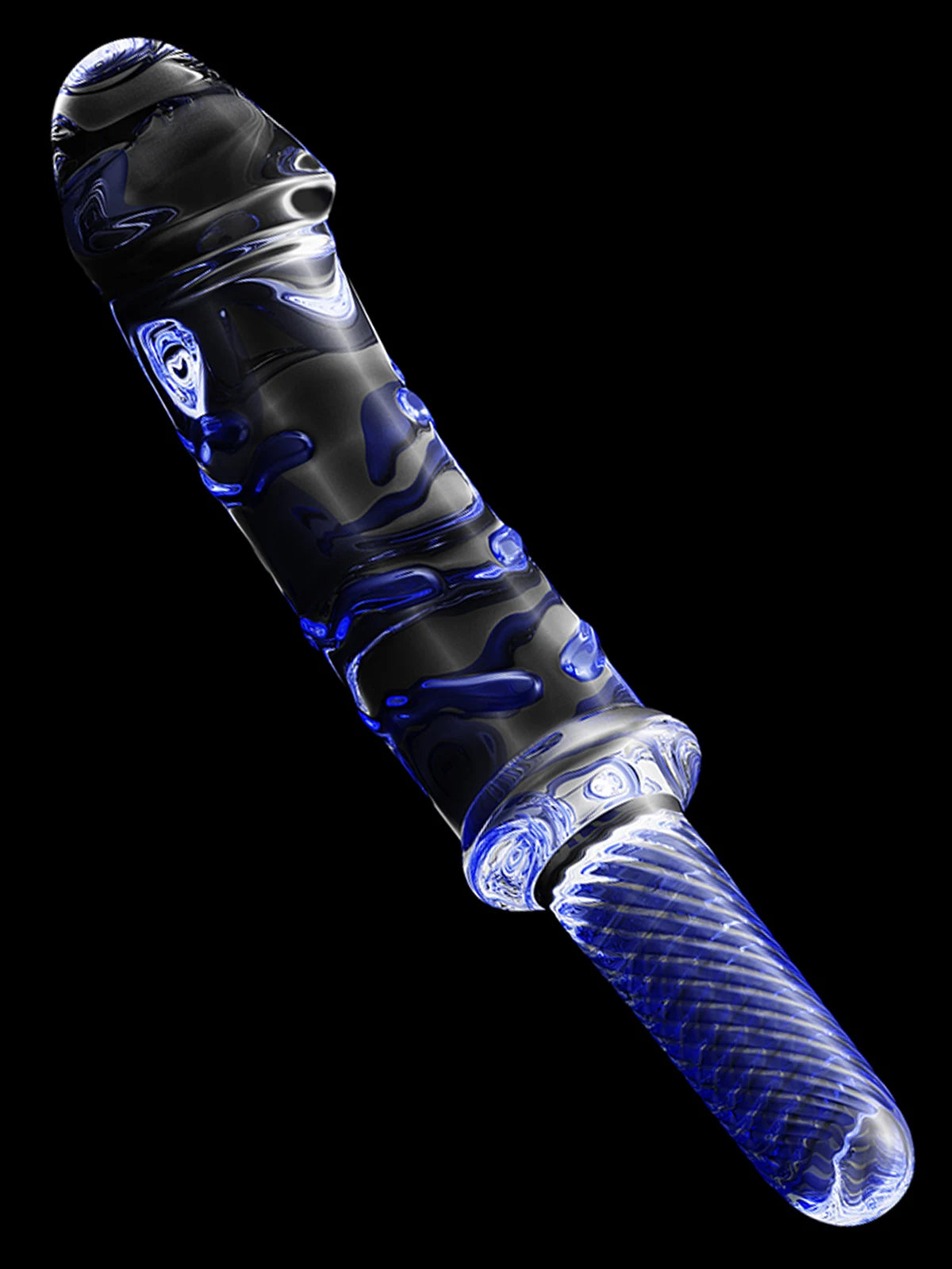 Luke: 11.6′′ x 2′′ Glass Dildo with Lifelike Glans and Handle