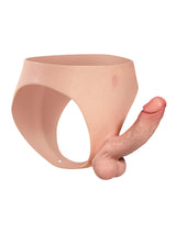 Hugedildo.com Oscar 7-inch Wearable Solid Shaft Soft Balls Silicone Strap-On Dildo For Lesbian Couples