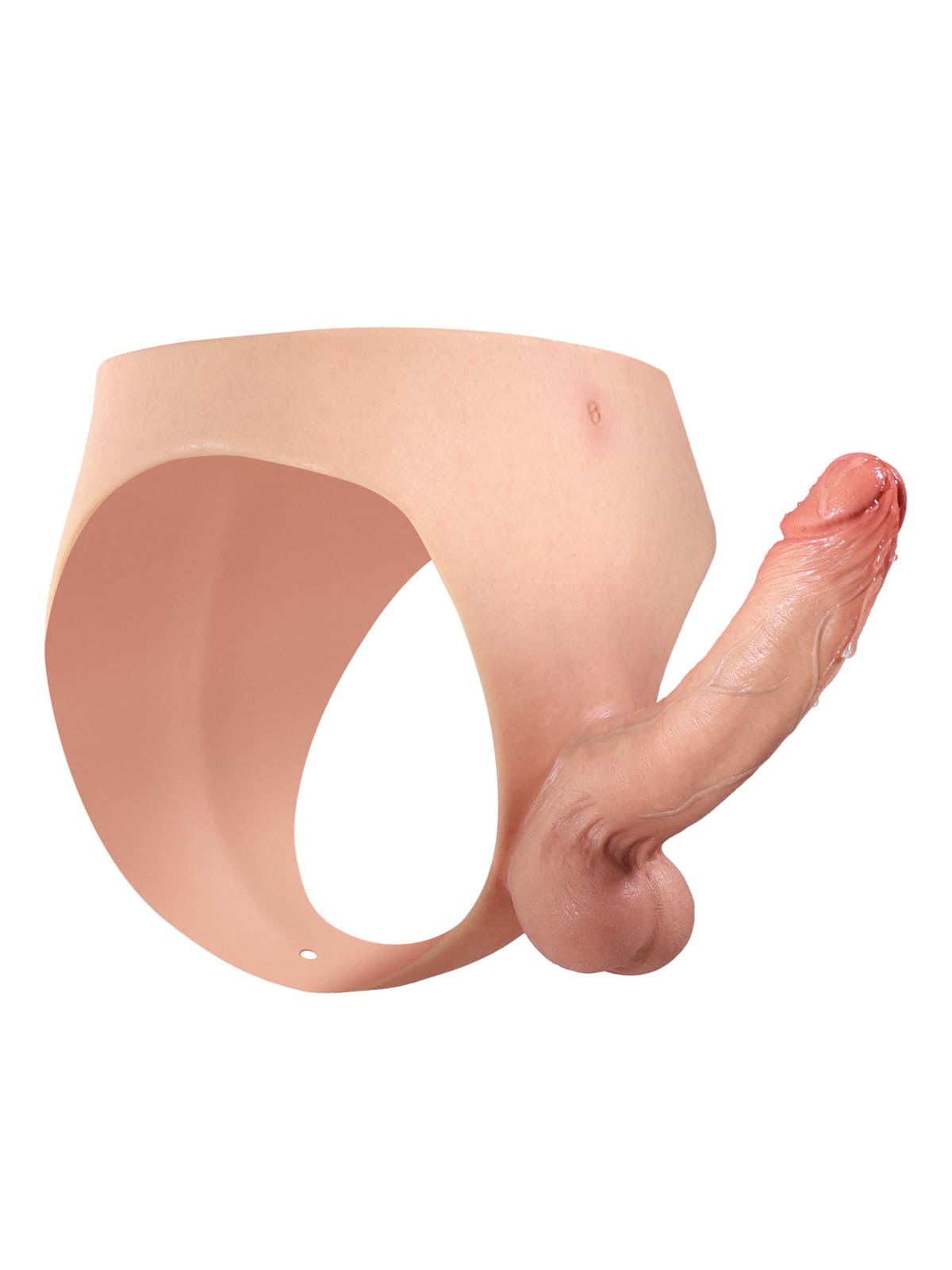 Hugedildo.com Oscar 7-inch Wearable Solid Shaft Soft Balls Silicone Strap-On Dildo For Lesbian Couples