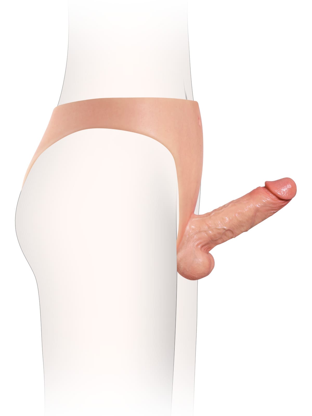 Hugedildo.com Owen 6-inch Lifelike Solid Silicone Strap-On Dildo with Firm Core and Natural Motion