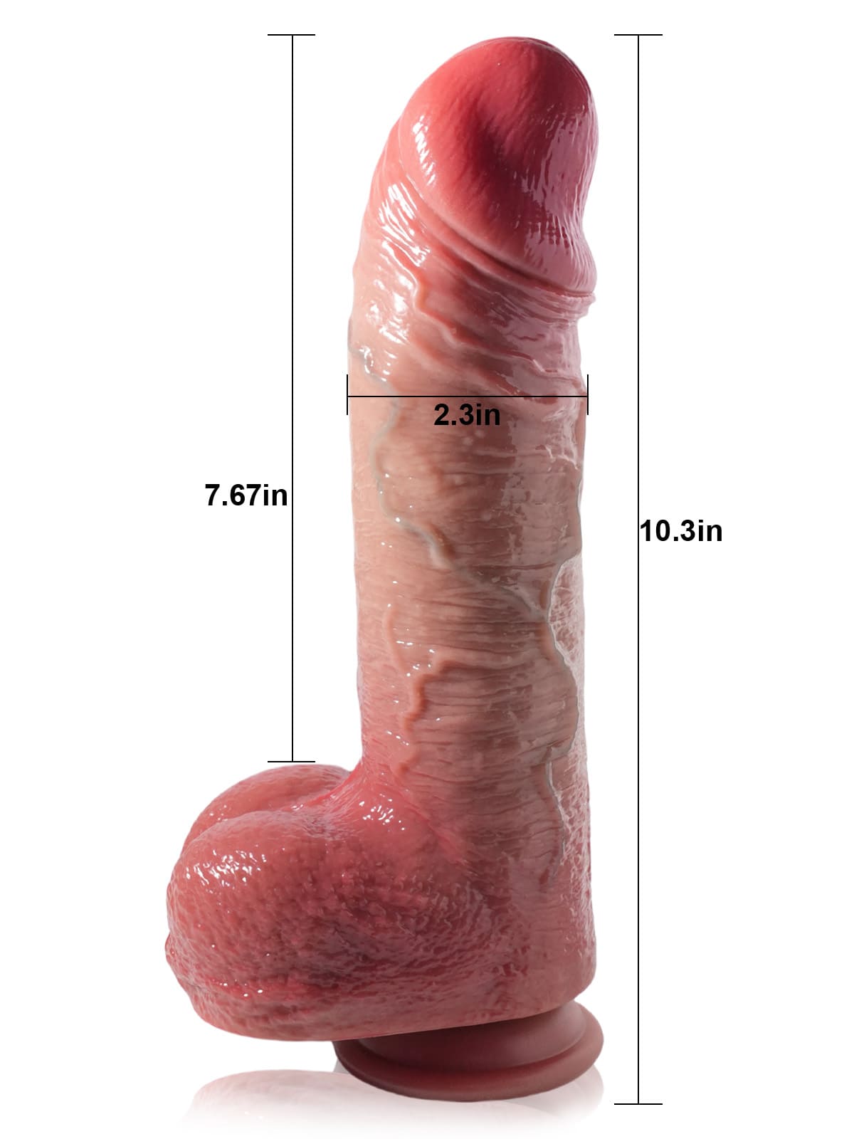 Hugedildo.com Patrick 10-inch Thick Vibrating Thrusting Dildo 7 Modes Thrusting and 3 Modes Vibrating