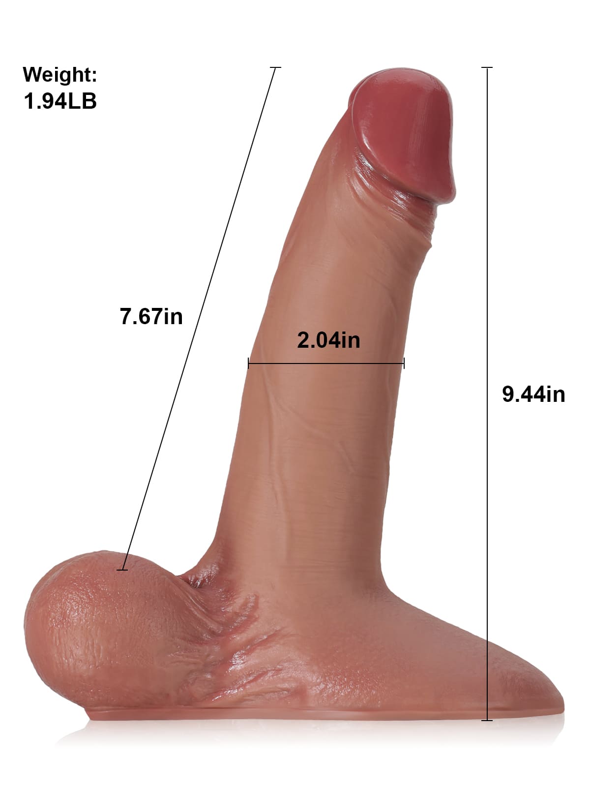 Hugedildo.com Patriot 9-inch Black Sliding Skin Vac-U-Lock Dildo With Moving Balls and Suction Cup