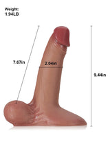 Hugedildo.com Patriot 9-inch Brown Sliding Skin Vac-U-Lock Dildo With Moving Balls and Suction Cup