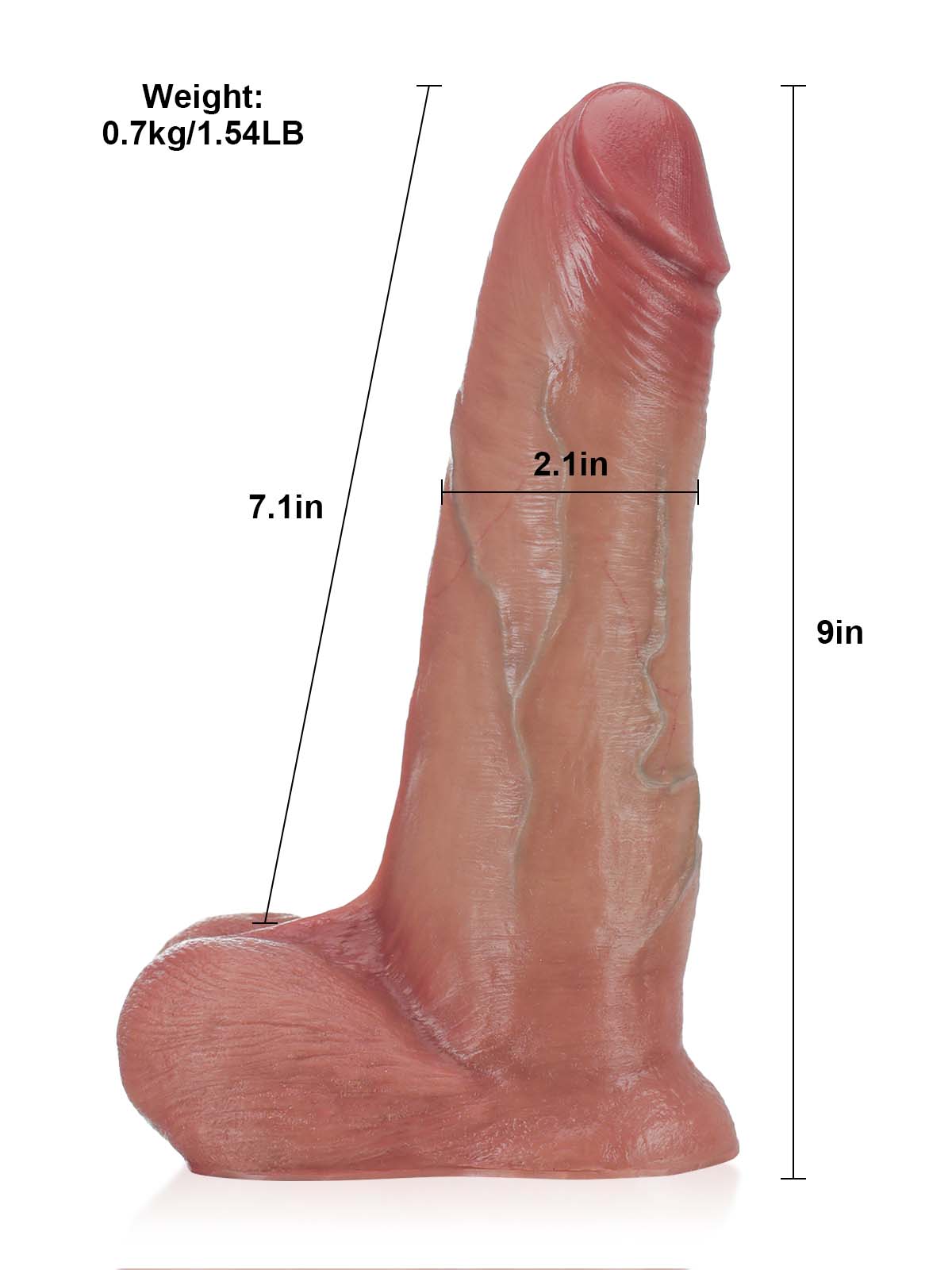Hugedildo.com Phantom 9-inch Thick Sliding Skin Vac-U-Lock Dildo With Moving Balls and Suction Cup