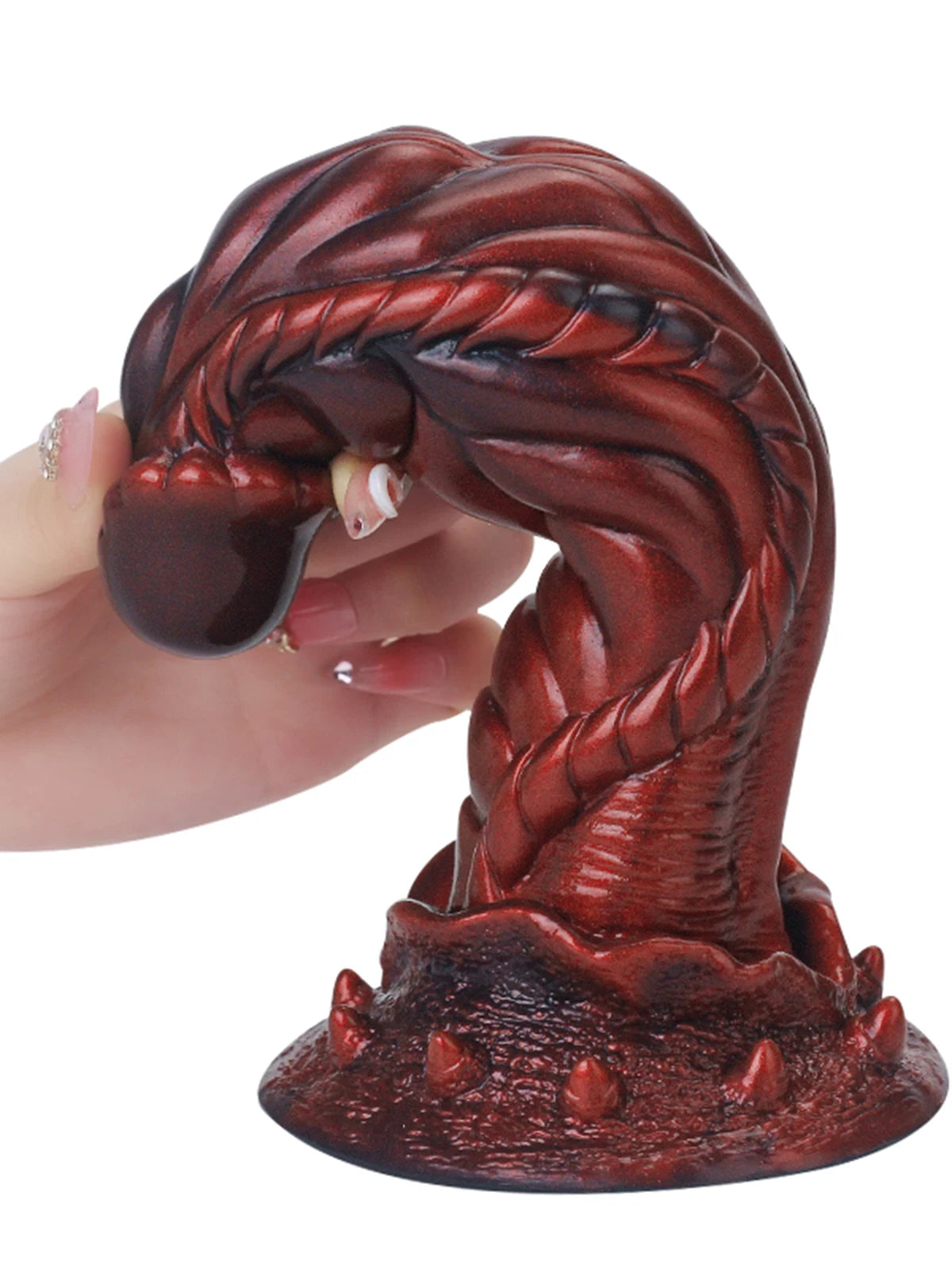 Pyron: 8.4″ x 2.1″ Brown Silicone Fantasy Textured Monster Dildo