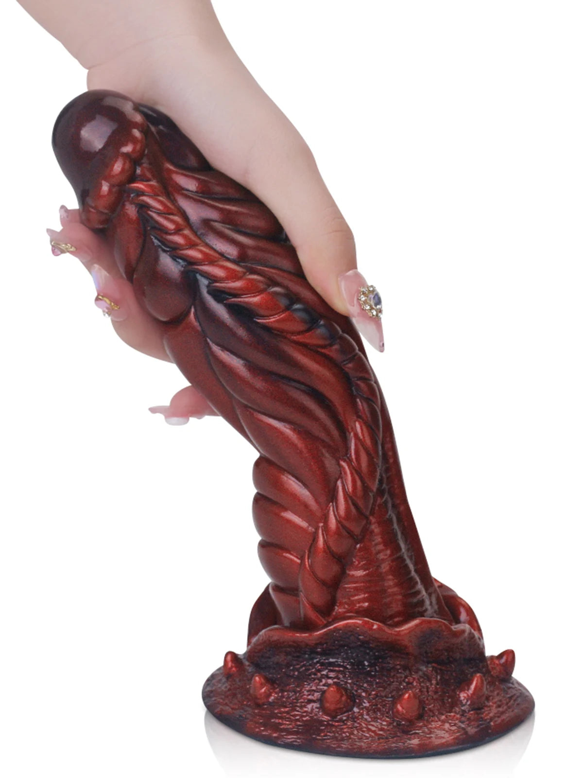 Pyron: 8.4″ x 2.1″ Brown Silicone Fantasy Textured Monster Dildo
