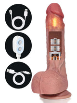 Hugedildo.com Victor 9-inch Thrusting Vibrating Heating Realistic Dildo with Big Mushroom Head