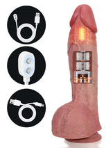 Hugedildo.com Marcus 11-inch Thrusting Vibrating Heating Realistic Dildo with Thick Middle