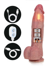 Hugedildo.com Henry 11-inch Huge Thrusting Vibrating Dildo with Mushroom Glans and Ring Remote