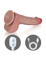 Hugedildo.com Drake 9-inch Lifelike Thrusting Vibrating Dildo with Mushroom Head and Ring Remote