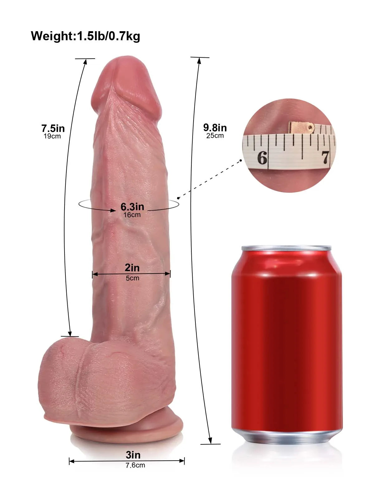 Hugedildo.com Marco 10-inch Waterproof Thrusting Vibrating Realistic Dildo with Ring Remote