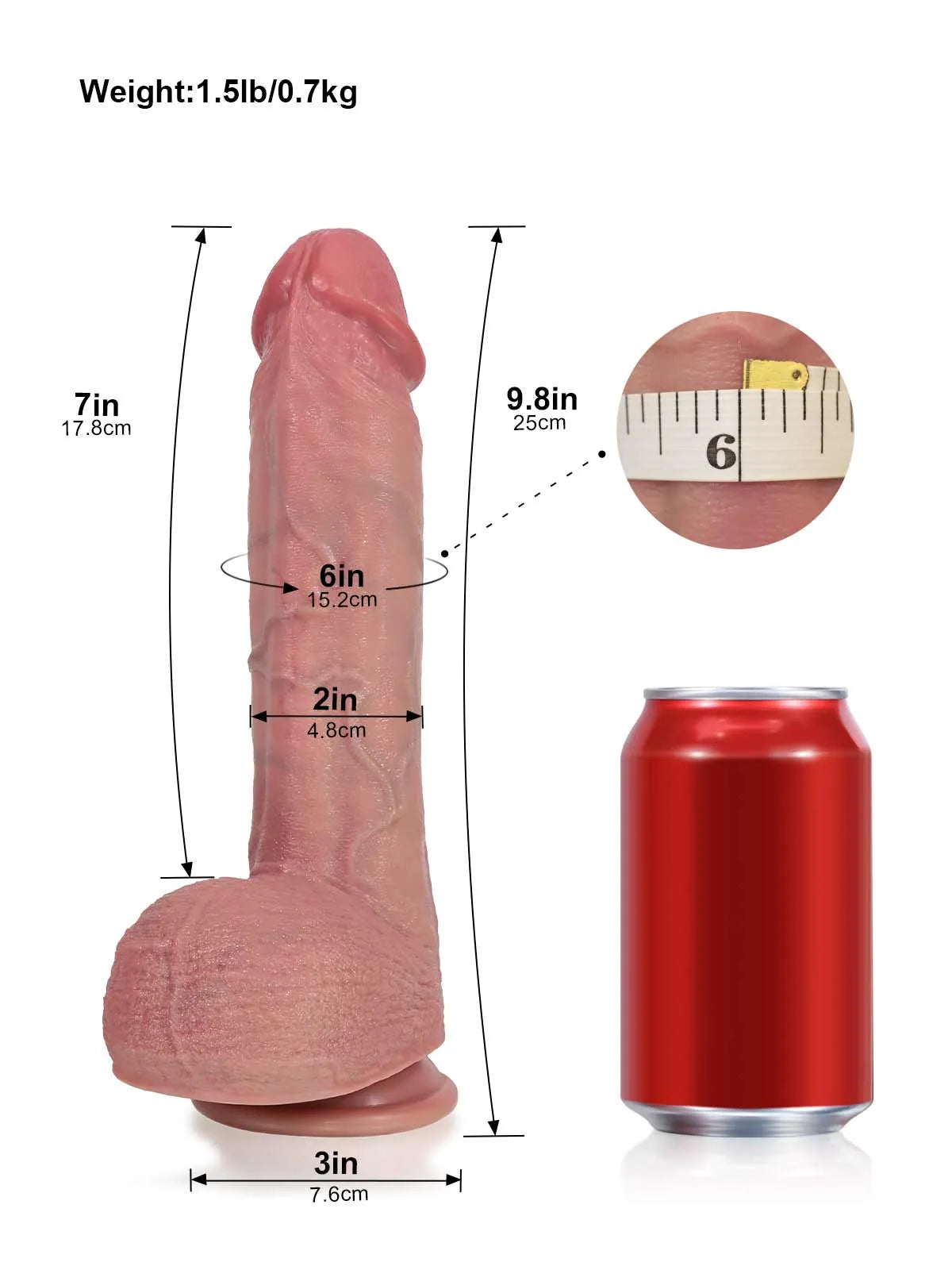 Hugedildo.com Ivan 10-inch Realistic Dildo with Upturned Head and Raised Ridge