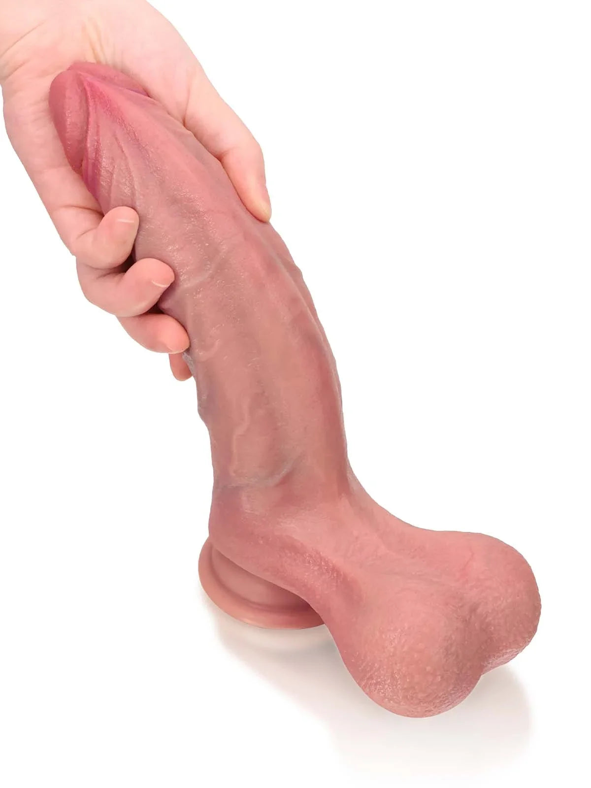 Hugedildo.com Hunter 9-inch Curved Long Realistic Dildo with Pronounced Ridge