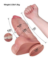 Hugedildo.com Austin 11-inch Curved Thick Realistic Dildo with Fuller Shaft