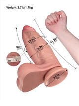 Hugedildo.com Hugo 12-inch Realistic Dildo with Fuller Shaft and Tapered Head