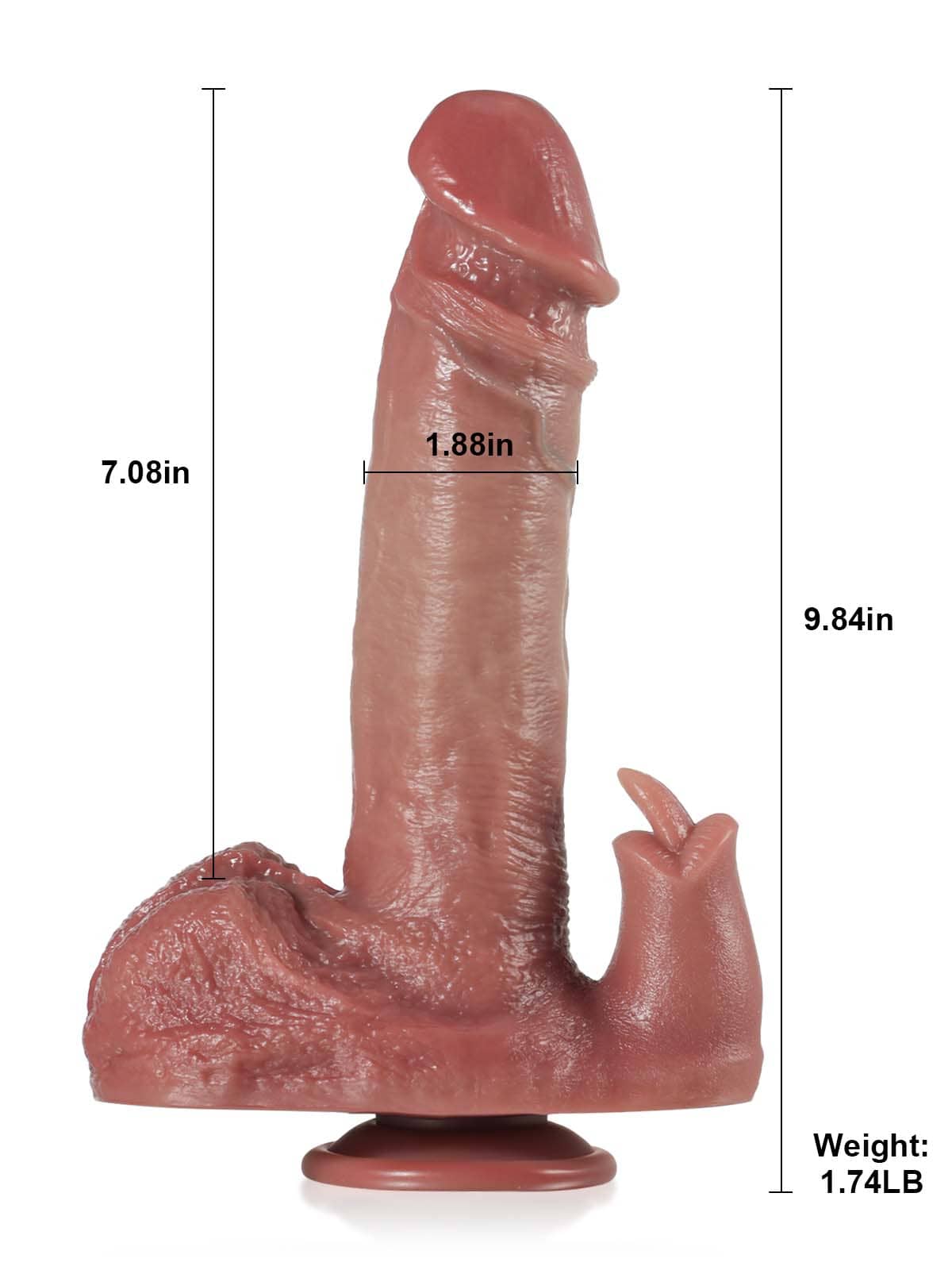 Hugedildo.com Ramon 10-inch Rabbit G Spot 10 Modes Vibrating and Thrusting Dildo
