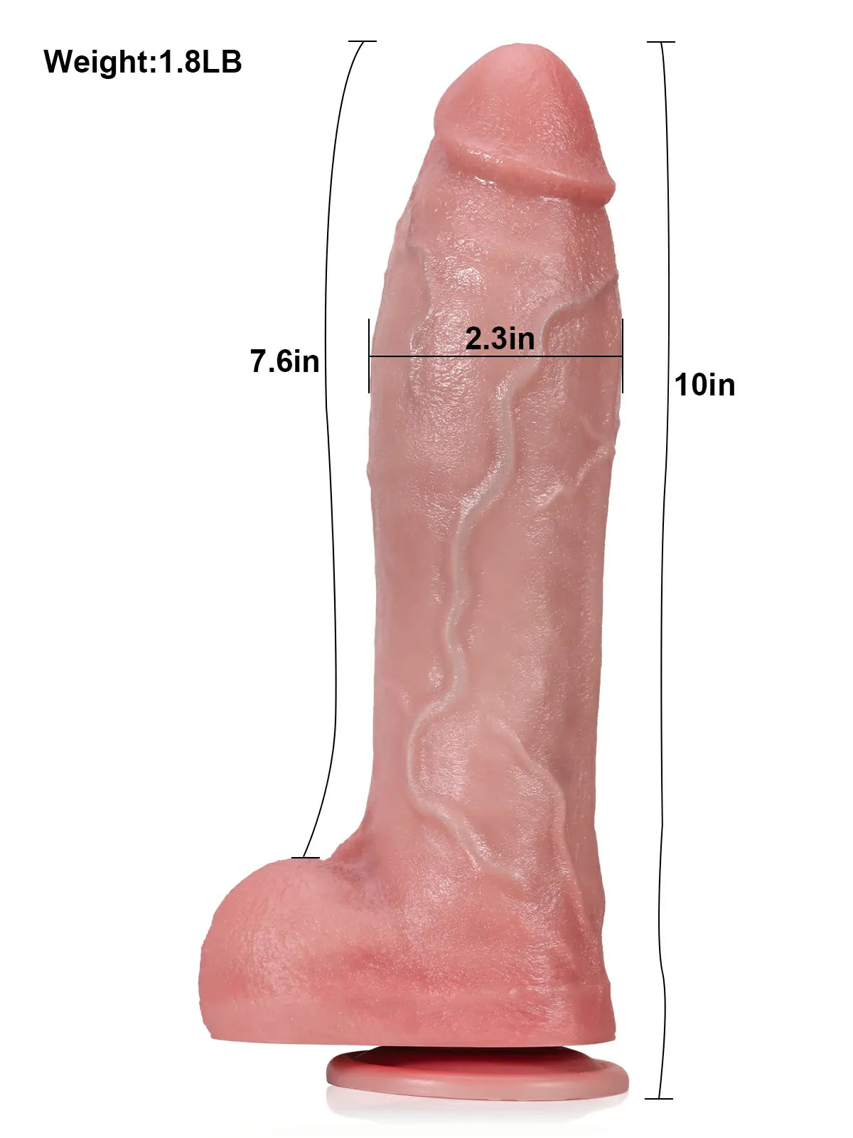 Hugedildo.com Rubin 10-inch Thick Thrusting Dildo with Vibration and Remote Control