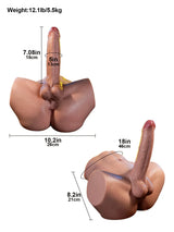 Hugedildo.com Kane 7-inch Curved Torso Dildo with Anal Channel
